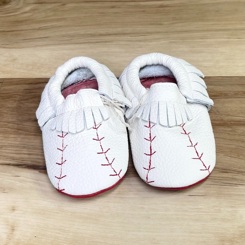 Baseball Leather Moccasins Size 4